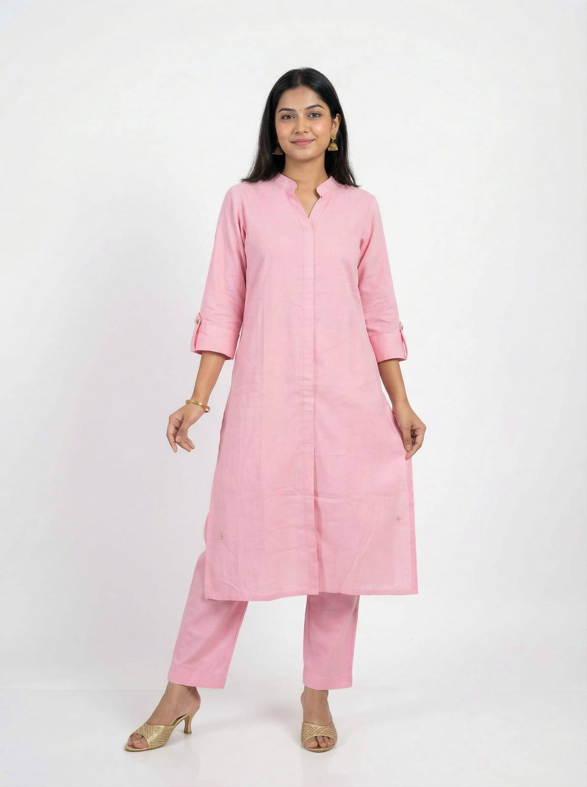 Solid Cotswool Kurta Set – Minimal Classic Co-ord