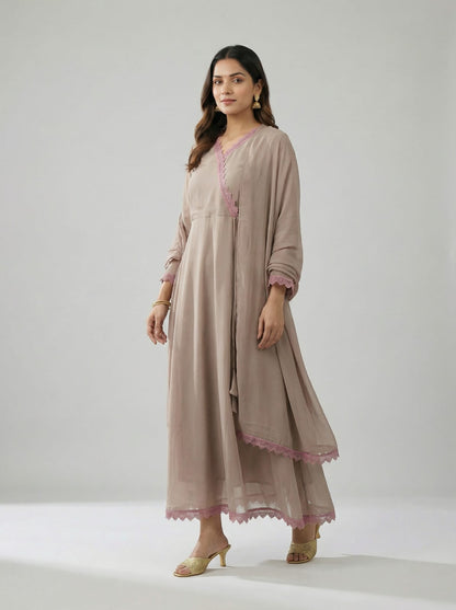 Aabha Beige Grace Anarkali Set