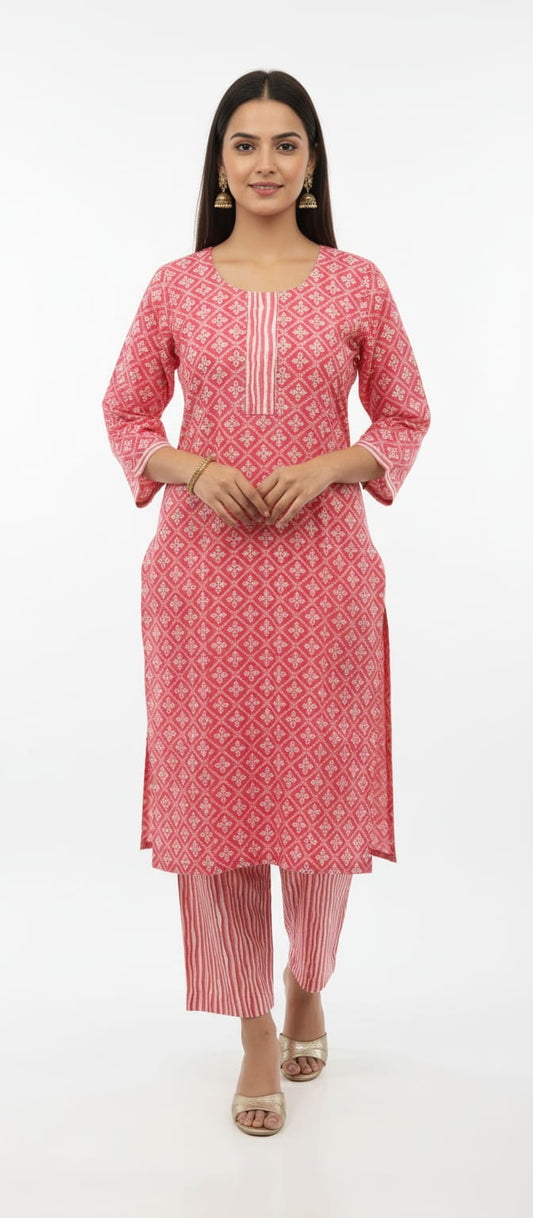 Aarini Peach Bloom Kurta Set