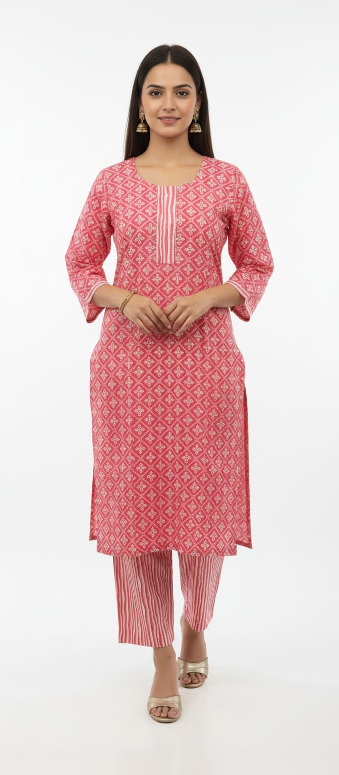 Aarini Peach Bloom Kurta Set