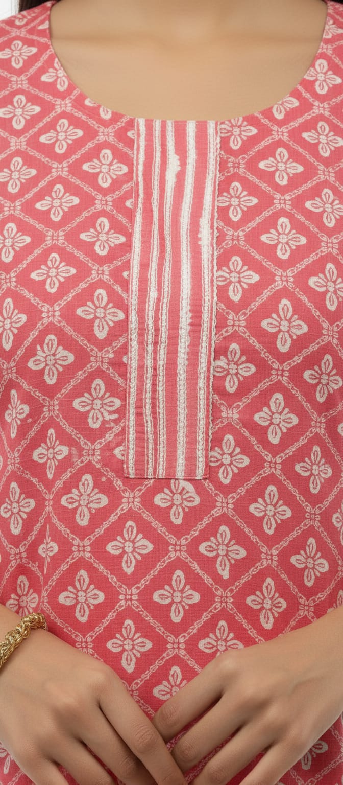 Aarini Peach Bloom Kurta Set