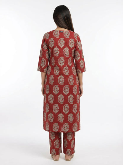 Ruhika Red Heritage Kurta Set